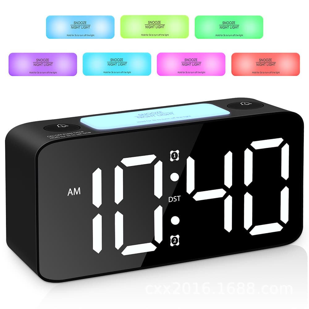2020 Hot-selling RGB Large Screen Loud Electronic Clock Student Alarm Clock, Amazon Best Seller Direct from Factory