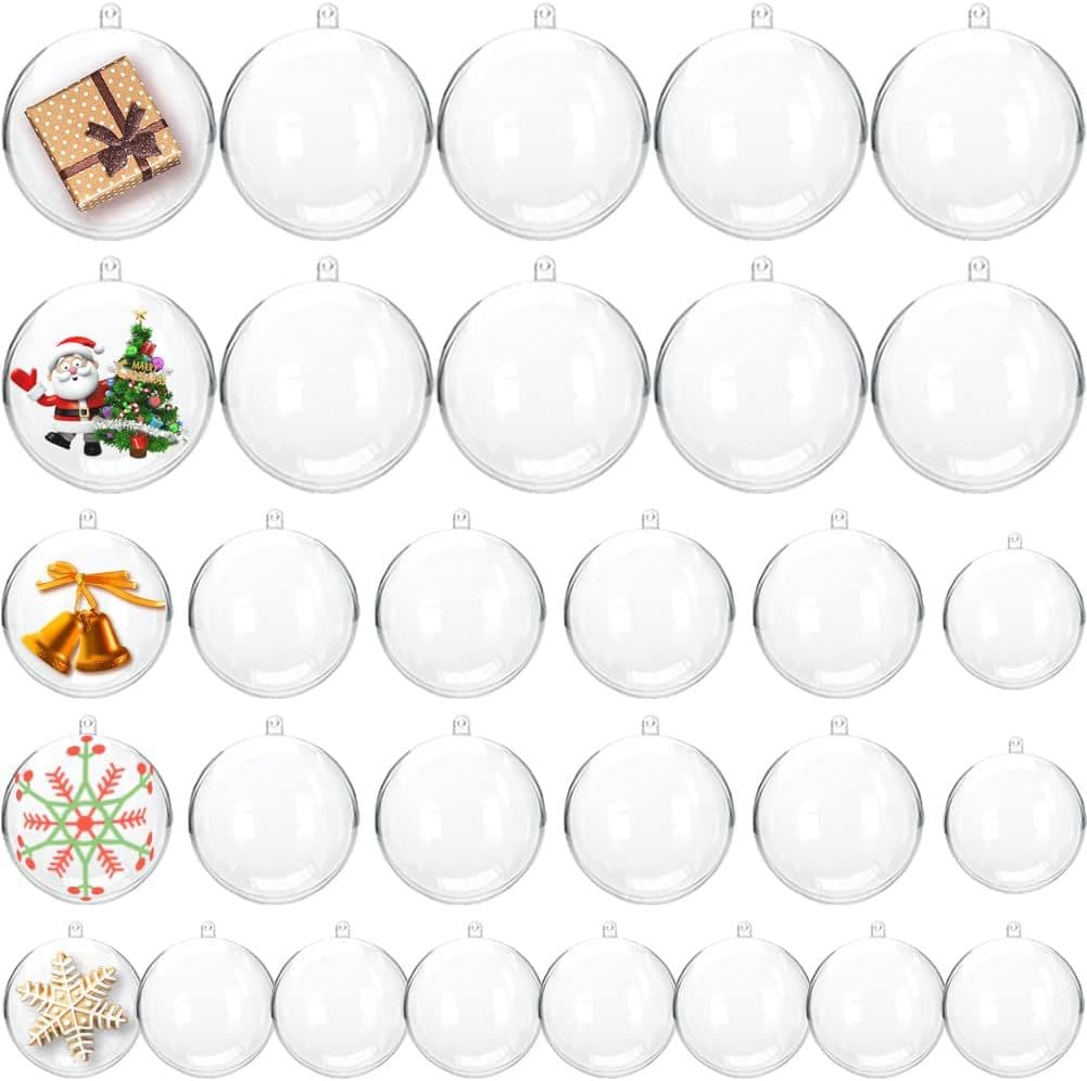 Boxed High-Transparency Christmas Balls, Hollow Plastic and Special-Shaped Acrylic Spheres for Tree Decor