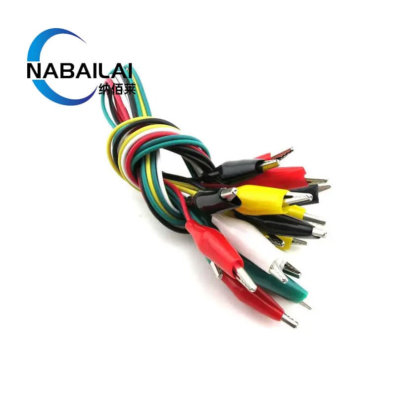 Double-Ended Alligator Clip Test Leads Repair Connection Wires Total Length 46CM 10 Pcs Five Colors 2 Each