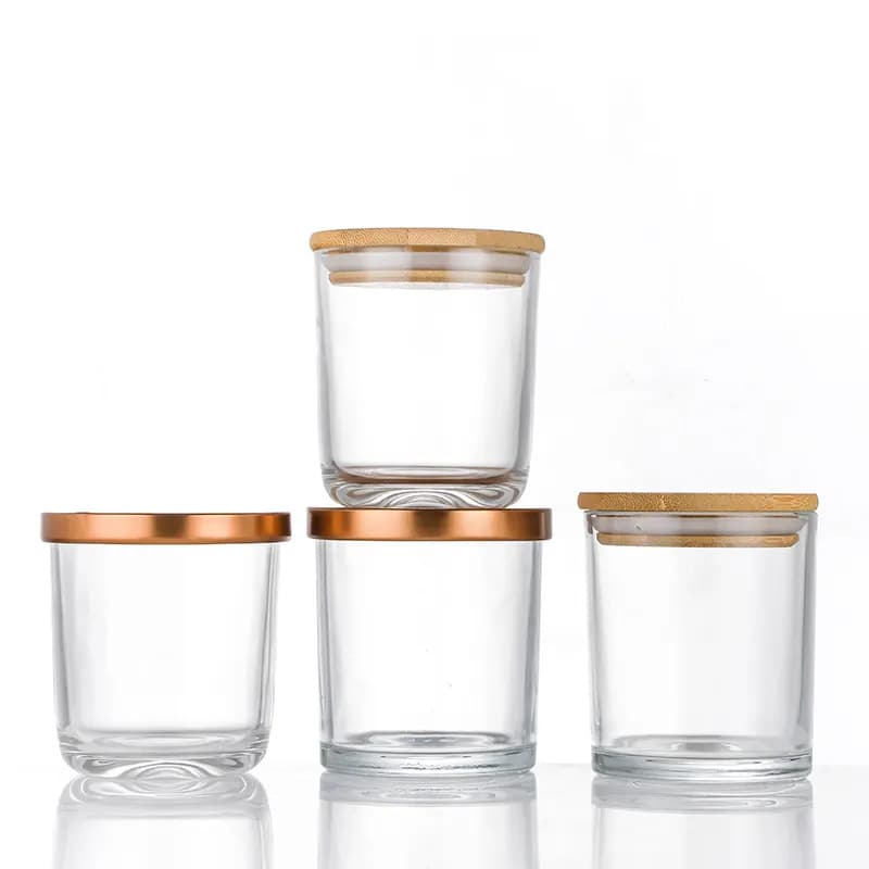 Factory wholesale custom glass candle cup glass candle holder candle jar arc bottom cup aromatherapy glass cup
