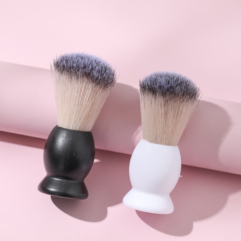 Men's beard brush shaving stand holder soft-bristled nylon beard brush metal shaving brush holder 2-piece set wholesale spot