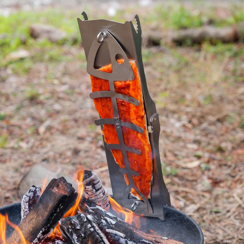 304 stainless steel salmon grill plate foldable flame salmon plate fire pit picnic party BBQ grill