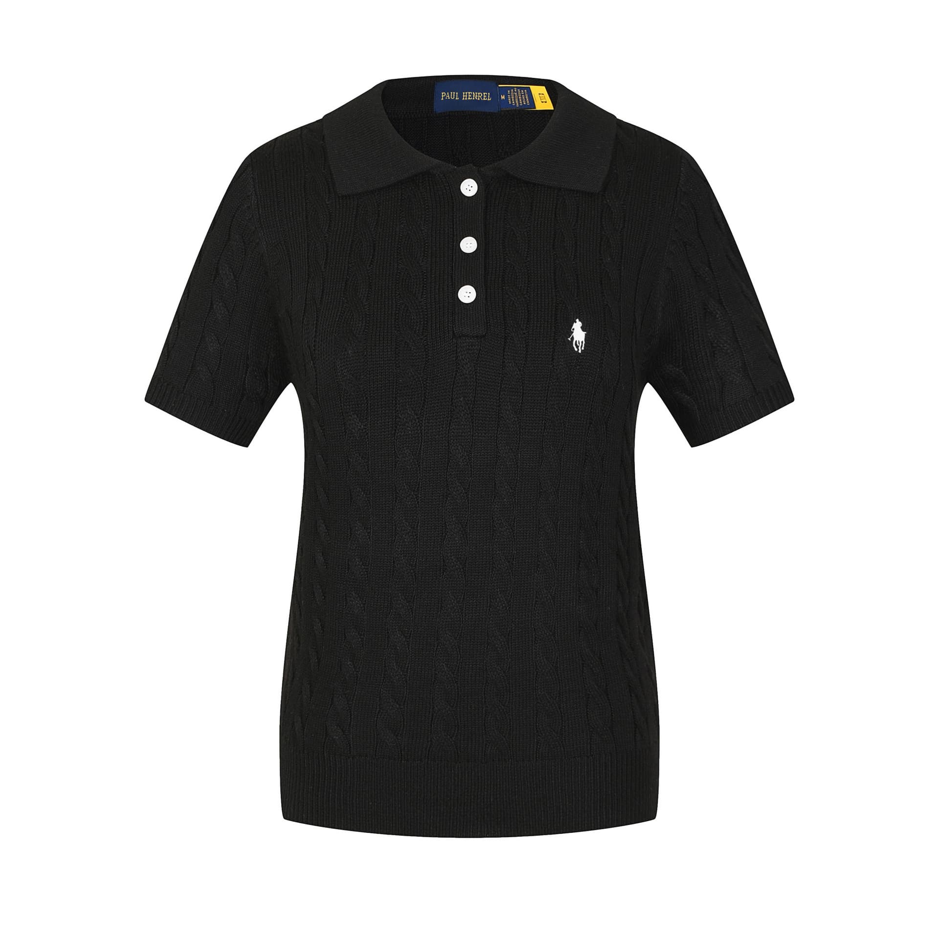 Cross-Border Wholesale New Spring Summer Little Horse Logo Women's Polo Shirt Short Sleeve Knit Cotton Polo Neck Women's Sweater