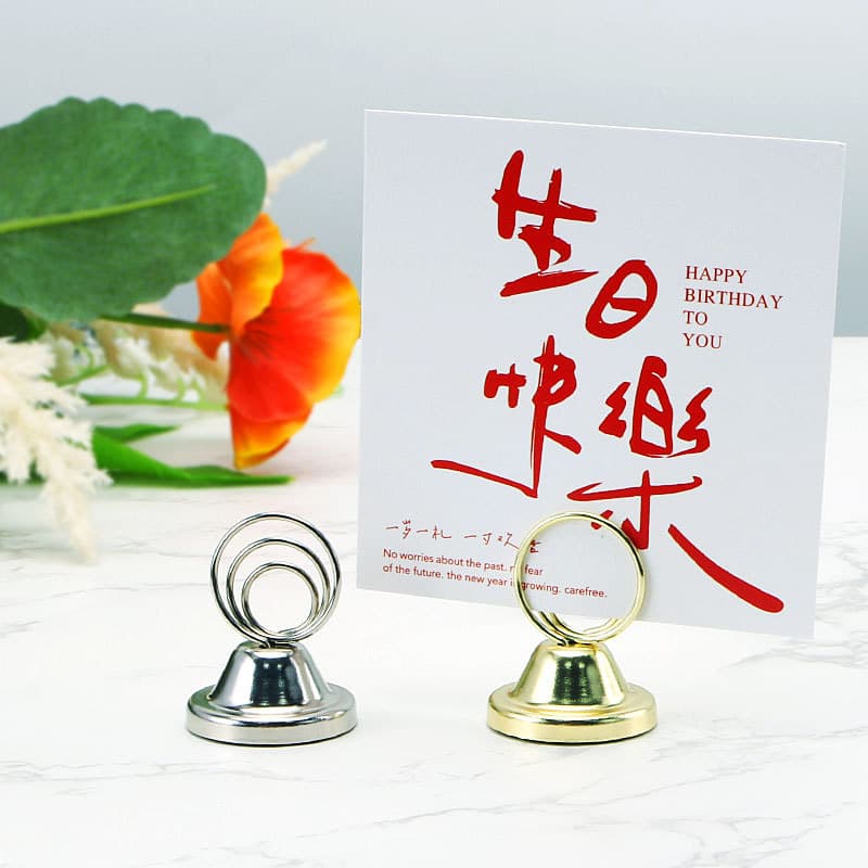 New Three-hole Peacock Round Note Clip Photo Clip Message Wedding Table Number Plate Desktop Ornament