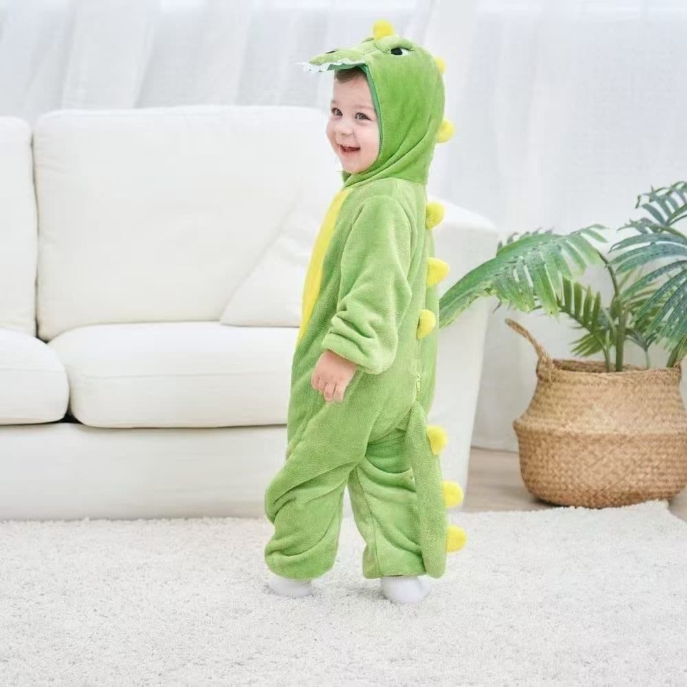 Spring/Autumn Flannel Baby Romper Pajamas Cartoon Animal Design Infant Sleepwear for Boys