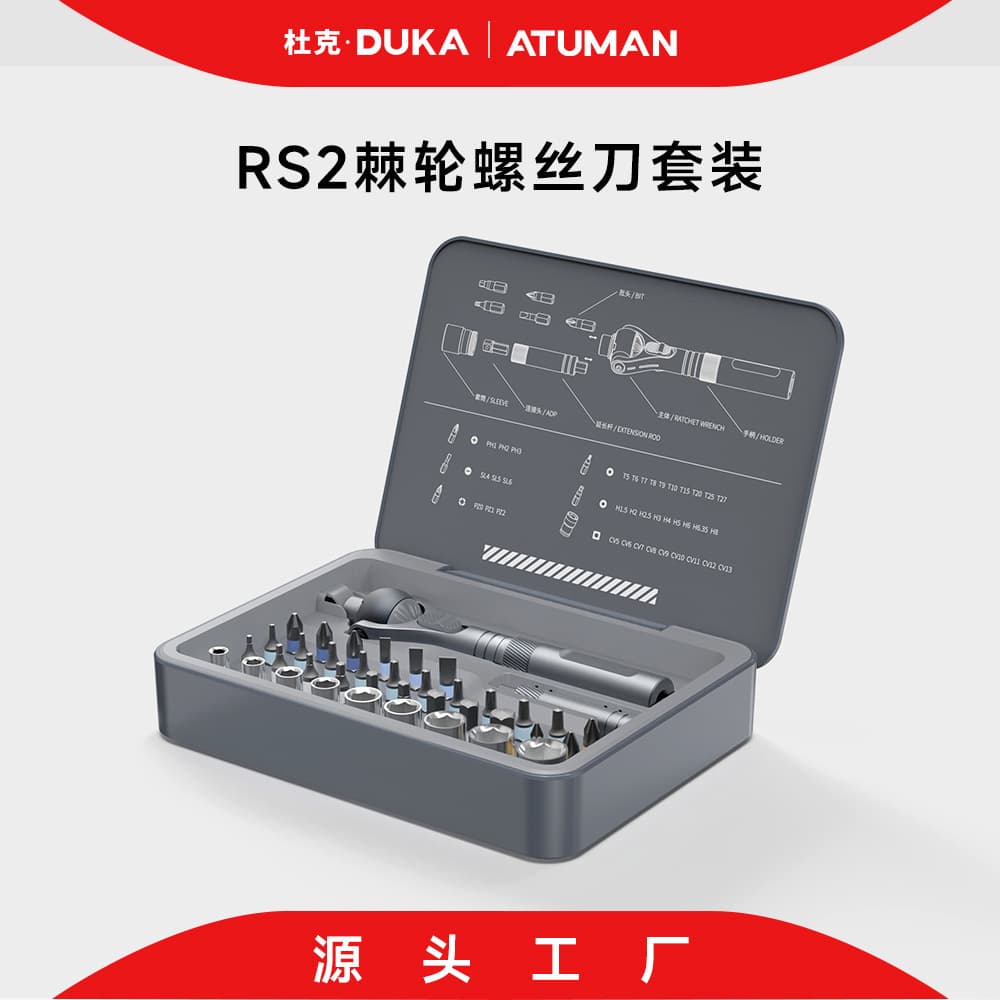 Duke DUKA source factory new 40-in-1 ratchet screwdriver set RS2 with socket tools, S2 material