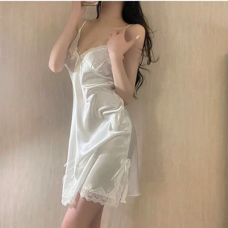 Sexy Women's Lace Trimmed Chemise Nightgown New Style High-end Beautiful Strap Sleep Dress Pure Desire Thin Summer Sleepwear