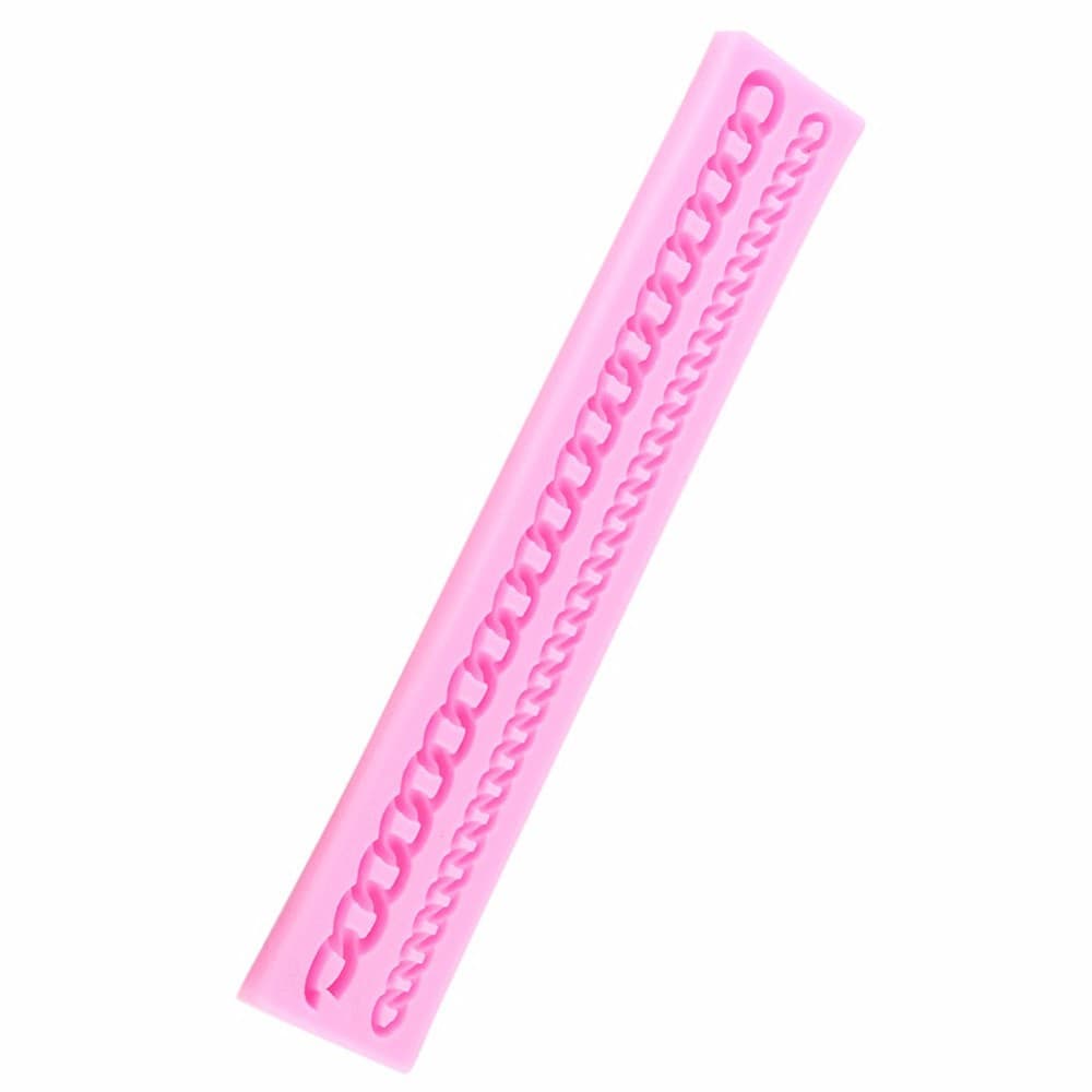 Fondant Cake Rim Bag Chain Chain Texture Silicone Fondant Mold Iron Chain Large and Small Cake Decoration