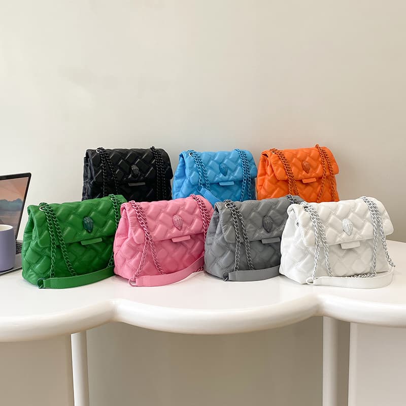 Fashion Chanel Style Diamond Women's Bag Single Shoulder Crossbody Bag Popular Simple PU Handbag Daily All-match Bag for Women