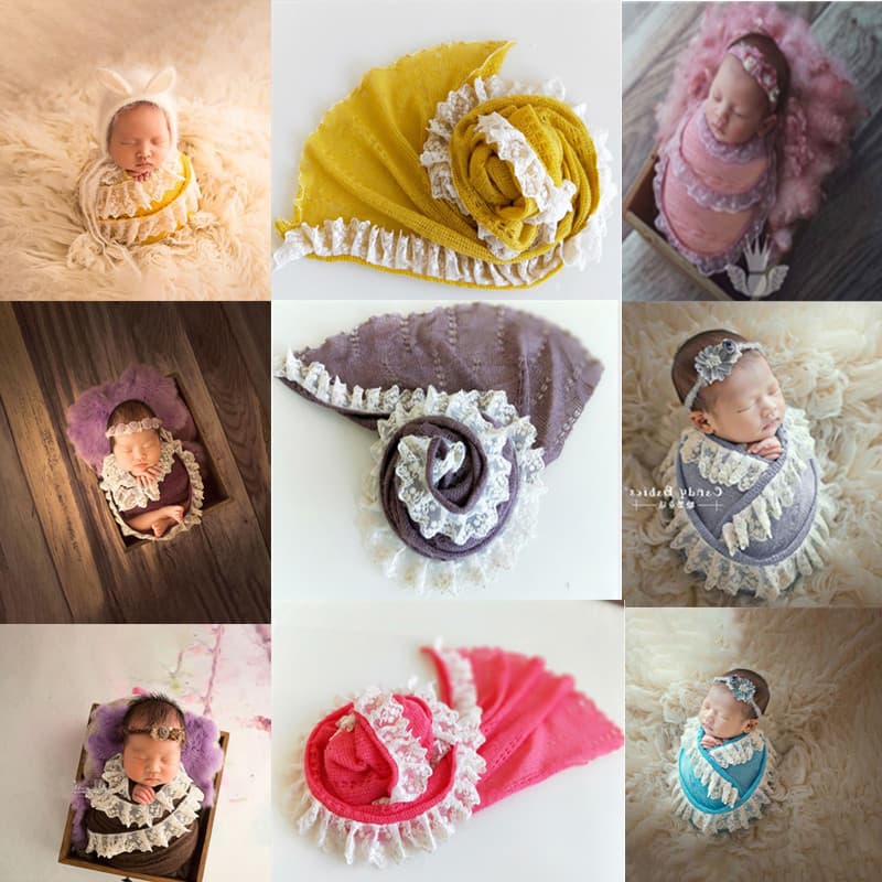 Newborn Photography Prop Lace Wrap Baby Photo Shoot Newborn 100 Days Children Photography Costume Prop