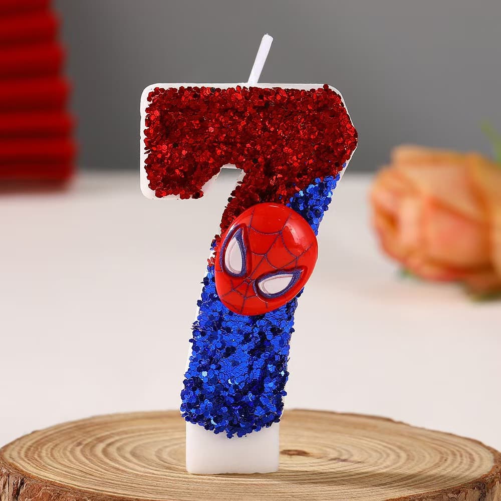 Cross-border Spider-Man Digital Candle Creative DIY Kids Birthday Cake Decoration Wish! Birthday Candle