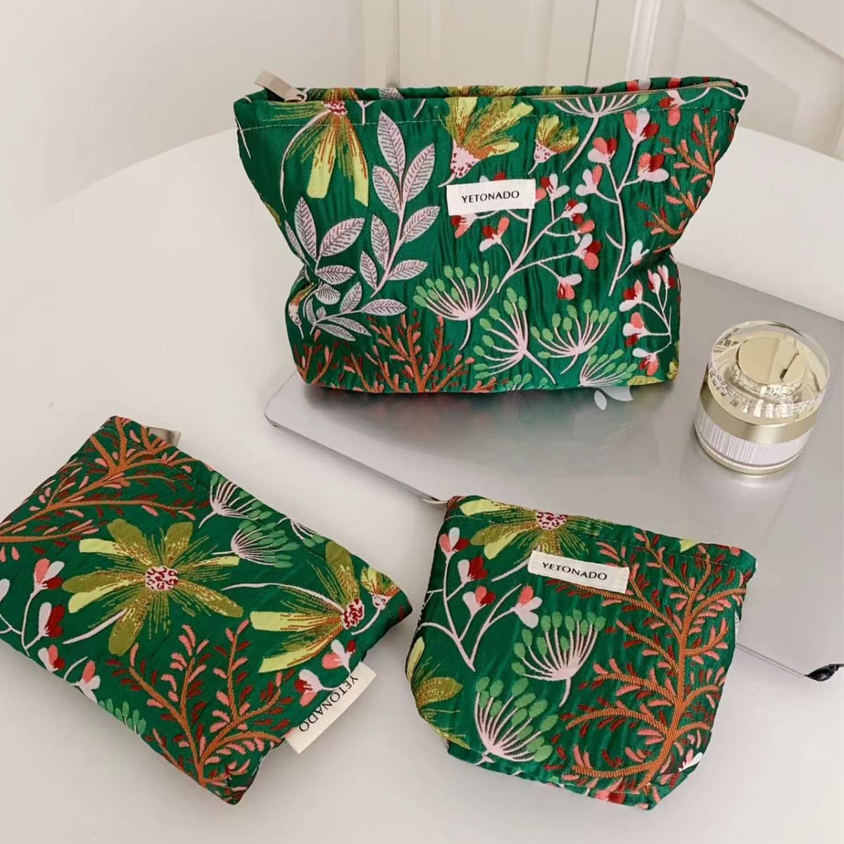 Cross-border Floral Cosmetic Bag Large Capacity Portable Skincare Storage Pouch Travel Toiletry Bag Handbag for Outings