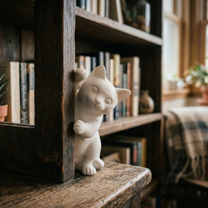 New Cross-border 3D Printed Nordic Modern Minimalist Creative Bookshelf Cat Gift Ornament Home Decor Craft