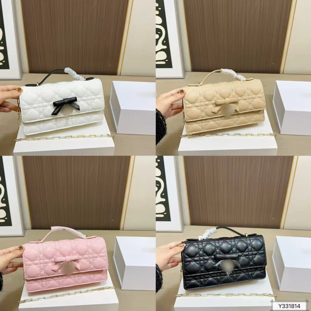 D Little Chanel-style Diamond Quilted Chain Bag Full Packaging Miss Butterfly Bow Envelope Bag Wholesale Cross-border