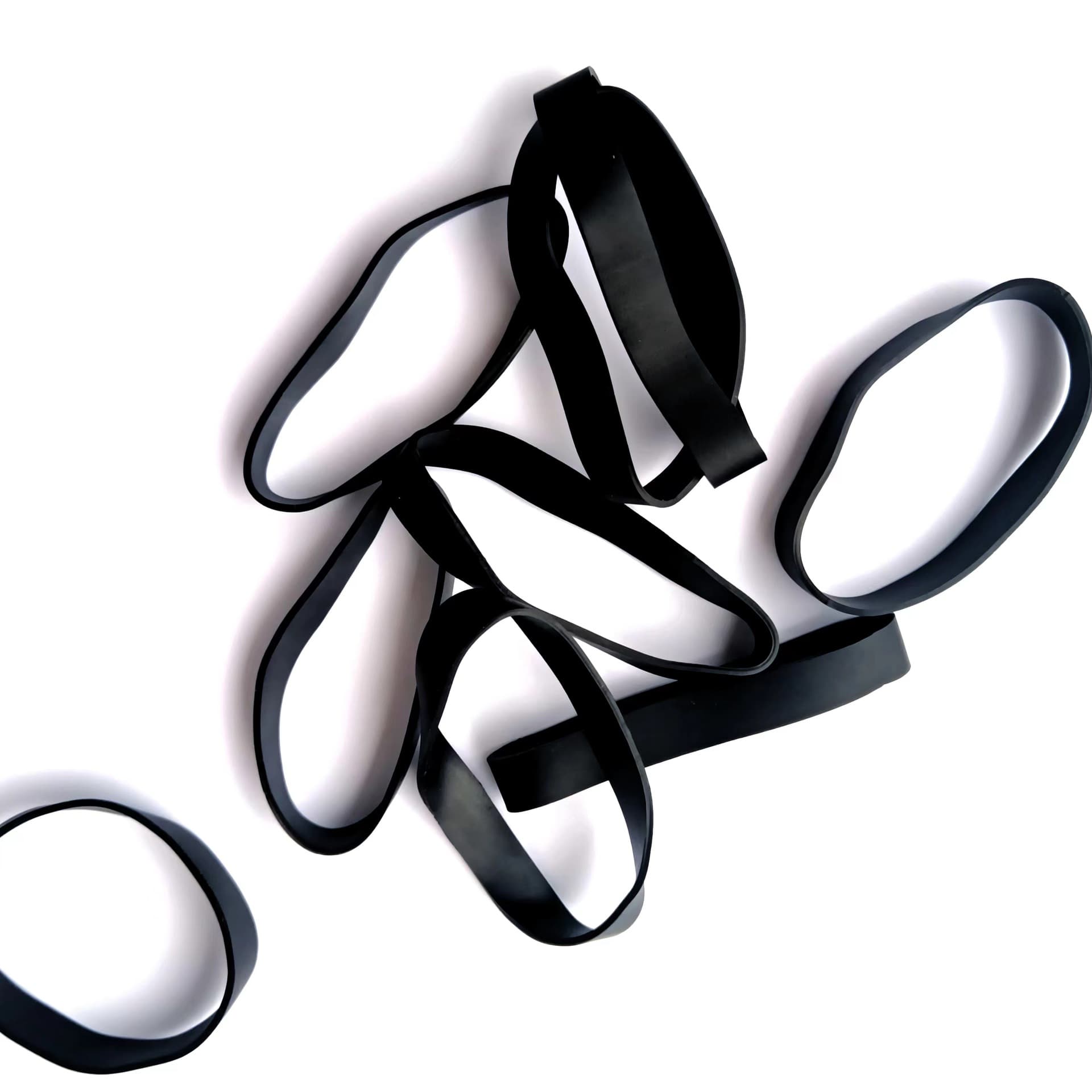 Black TPR elastic bands, custom-made wide strips, high elasticity.