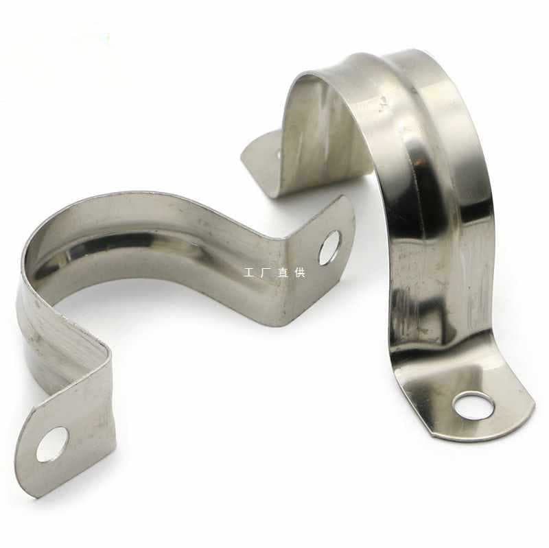 Wholesale 201/304 stainless steel saddle clamps, pipe clamps, U-shaped buckles, ohm-type saddle clamps, pipe fixing clips, and wire clamps.