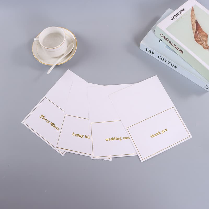 Customized gold foil greeting cards for Mother's Day, Valentine's Day, creative birthday wishes, graduation messages, and simple small cards.