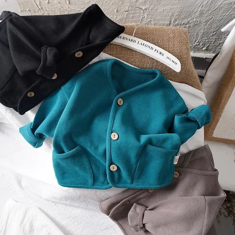 2025 new Korean children's loose-fitting long-sleeved cardigan autumn style men's and women's baby cotton casual tops and jackets