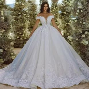 Luxury Wedding Dress Main Gown 2026 New Train Off-Shoulder Lace Princess Gown