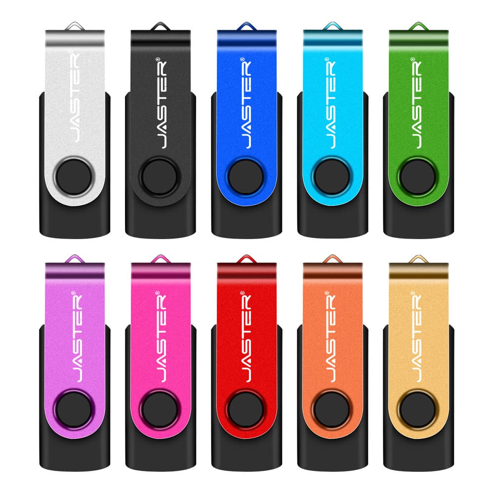 Promotional high-speed metal rotating USB flash drive 64GB 128GB colorful USB drive with custom logo for export