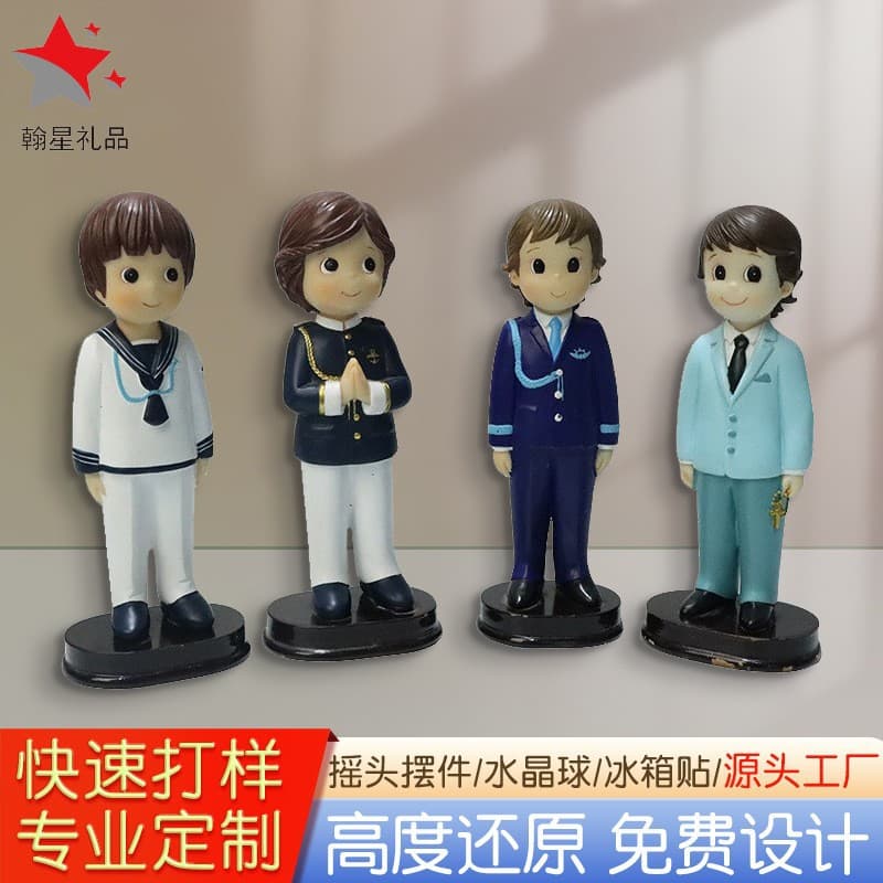 Resin Figurine Custom Cartoon Character Small Ornament Craft Car Creative Decoration Car Ornament Shape