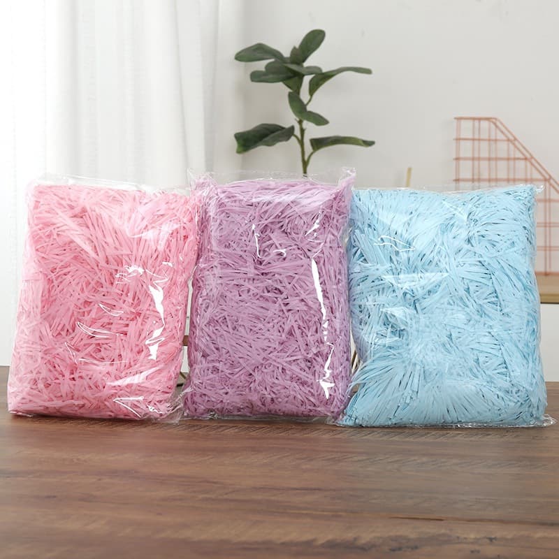 Manufacturer wholesale colored raffia shredded paper strips wedding gift box candy box filler raffia crinkle paper in-stock