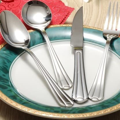R010 Non-Magnetic Stainless Steel Western Knife and Fork Set, Mirror Polished Dinner Set for Kitchen