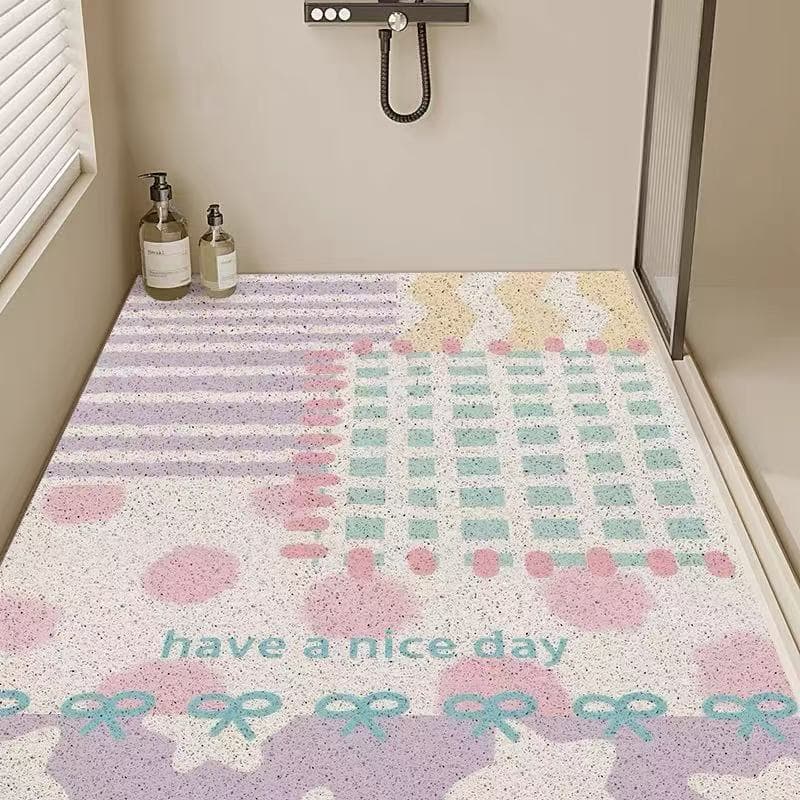 Bathroom Hollow Mesh Full Coverage Floor Mat, Anti-Slip for Pregnant Women and Children, Shower Room Non-Slip Mat, Cuttable Bathroom Foot Mat