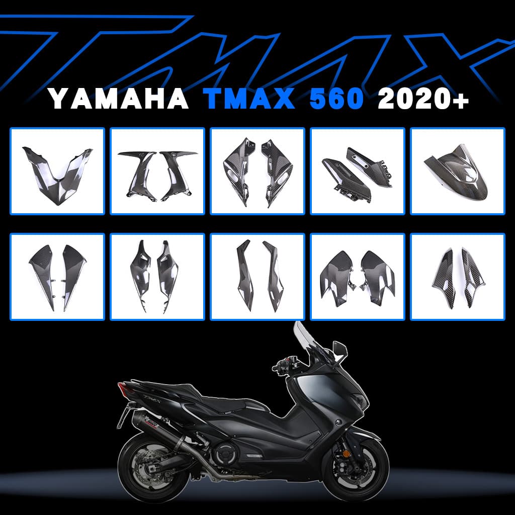 Suitable for Yamaha TMAX560 motorcycle modified carbon fiber shell accessories 3K dry carbon