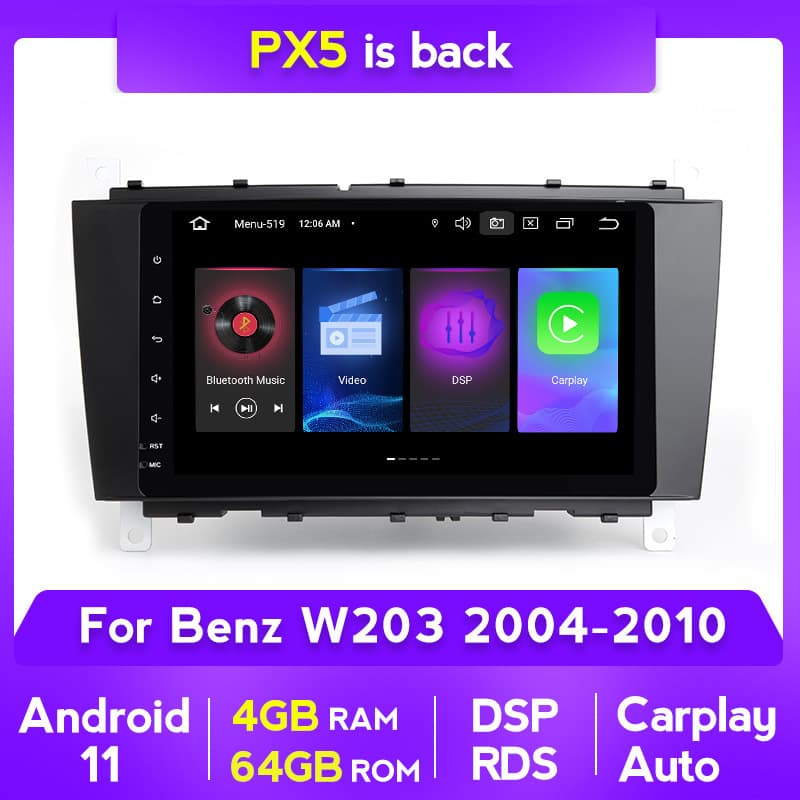Suitable for Mercedes-Benz W203 2004-2010 car GPS navigation Carplay reversing image Bluetooth host