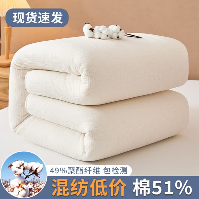 All-Season Universal Xinjiang Cotton Quilt Quilt Core Single/Double Spring/Autumn Quilt Warm Extra Thick Winter Quilt Dormitory Mattress Pad Cotton Batting