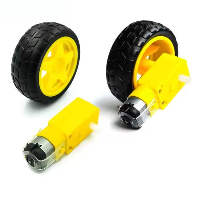 Smart Car Chassis Robot Tires + DC Geared Motor Set Wheels TT Motor 70g