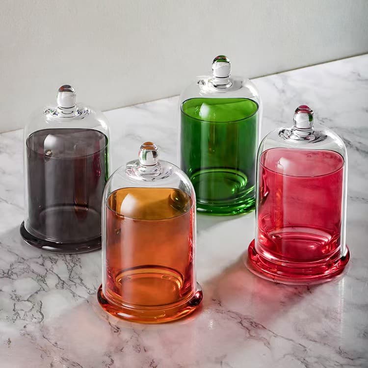 Aromatherapy Candle Cup with Essential Oil Glass Dome Cloche Diffuser Stone Candle Holder Storage Cup Glass Bottle Soda-Lime Glass