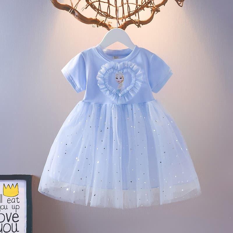 Foreign trade children's clothing wholesale girls starry sky Elsa princess skirt summer 2026 new baby fashionable love Elsa skirt trendy