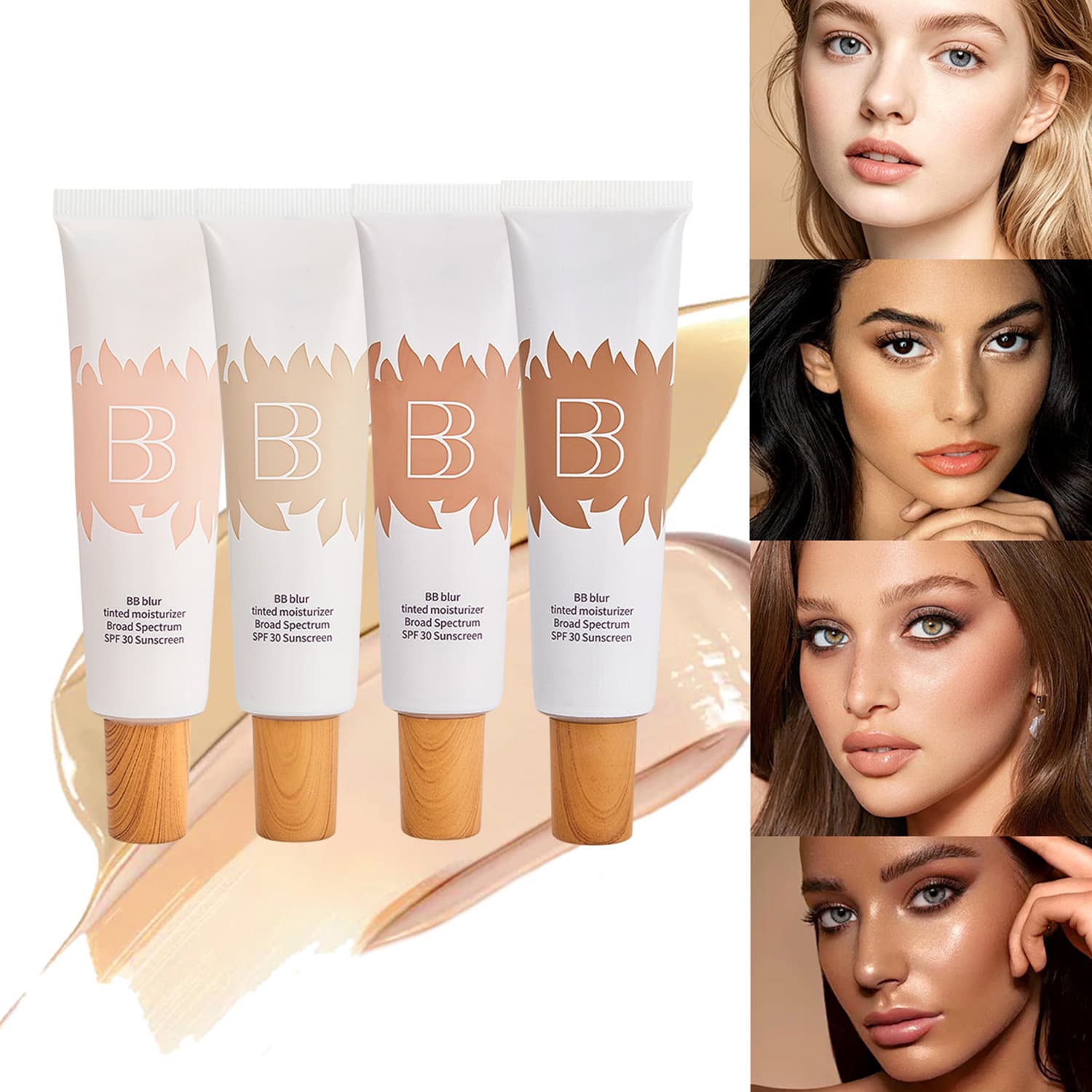 Cross-border Moisturizing BB Cream Soft Focus Concealer Liquid Foundation Hydrating Makeup Primer Isolation Cream Long-lasting Waterproof Sweat-proof Makeup Cosmetics Beauty