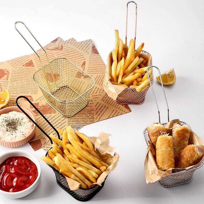 Stainless Steel French Fry Basket, Snack Frying Basket, Oil Separation Fry Basket, Kitchen Tool
