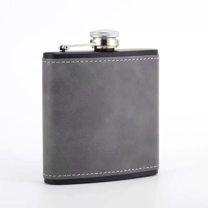 6oz Laser Leather Stainless Steel Flask Portable Outdoor Hip Flask Bottle