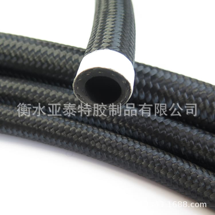 SAE J1532 engine rubber material AN oil hose, colored nylon outer braided oil cooler hose.
