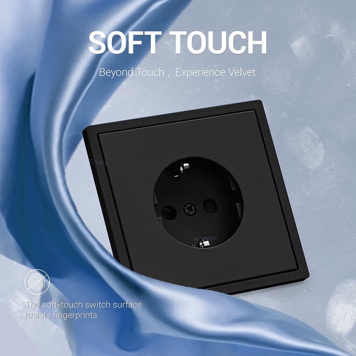 Black skin-feel European standard switch European standard socket German plug schuko socket розе́тка