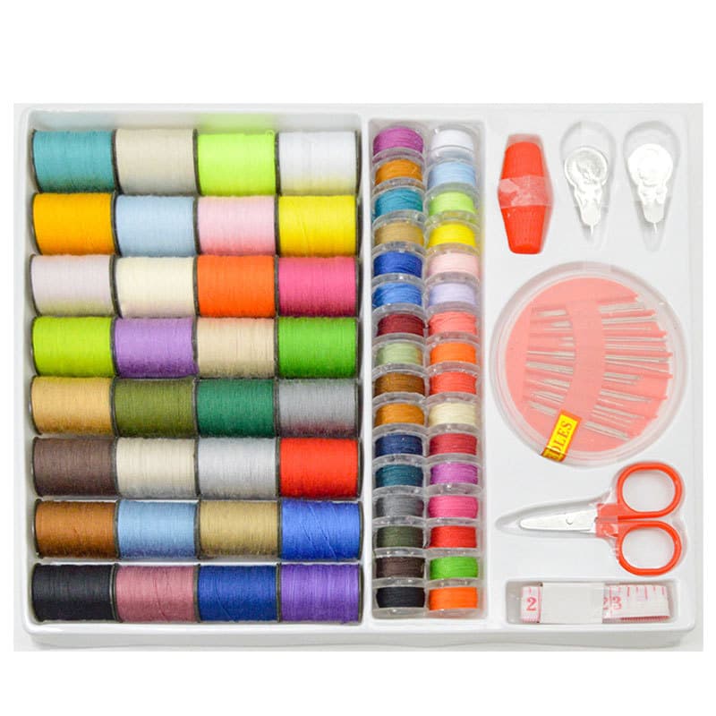 Household Portable Plastic Sewing Kit, Amazon Cross-border Bestseller with 64 Rolls of Colorful Thread