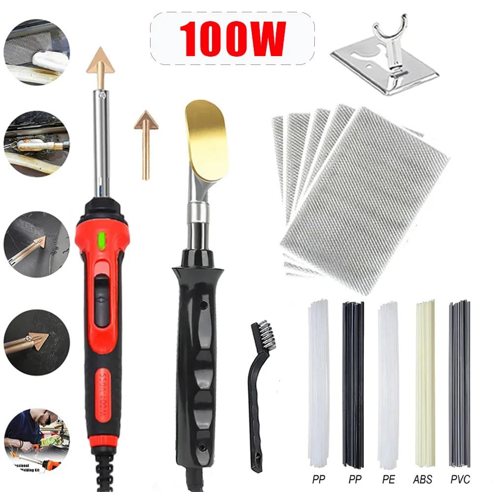 Adjustable Temperature Plastic Part Repair Triangular Trowel Car Bumper Welder Crack Repair Soldering Iron Gun Hot Melt