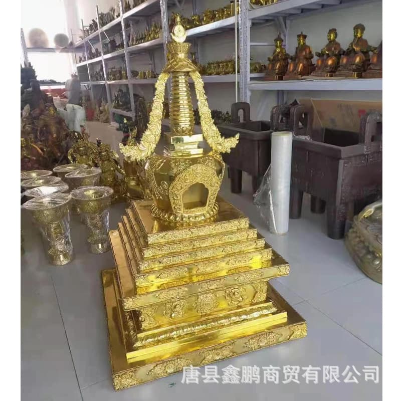 Large cast bronze stupa, Bodhi stupa sculpture, temple roof, pure copper finial, stupa tip, cast bronze pagoda, Kadampa stupa