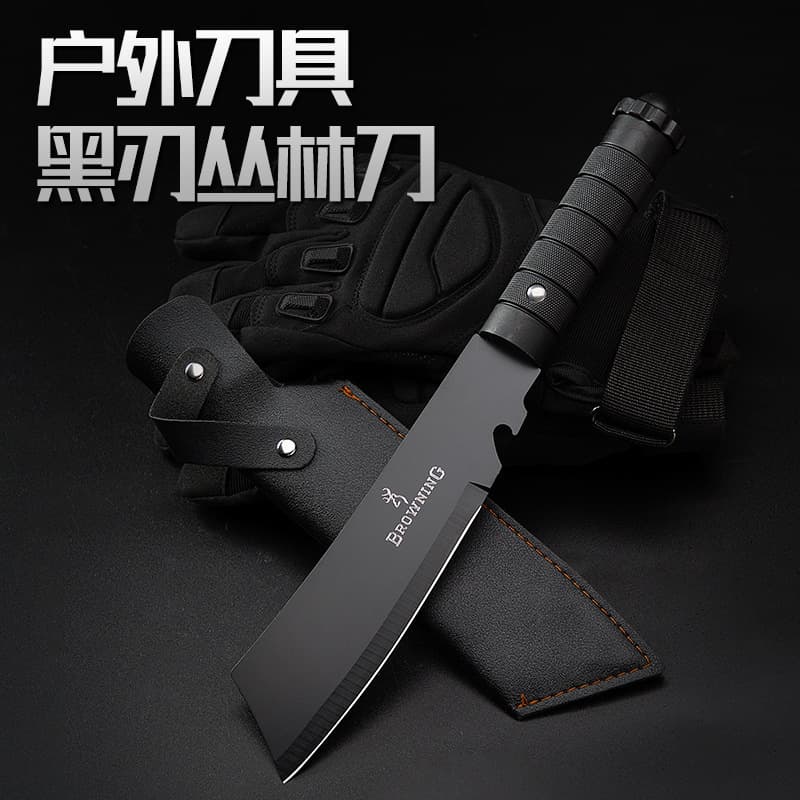 Outdoor Knife Camping Multifunctional High Hardness Outdoor Knife Camping Self-Defense Straight Knife Wilderness Survival Sharp Straight Knife