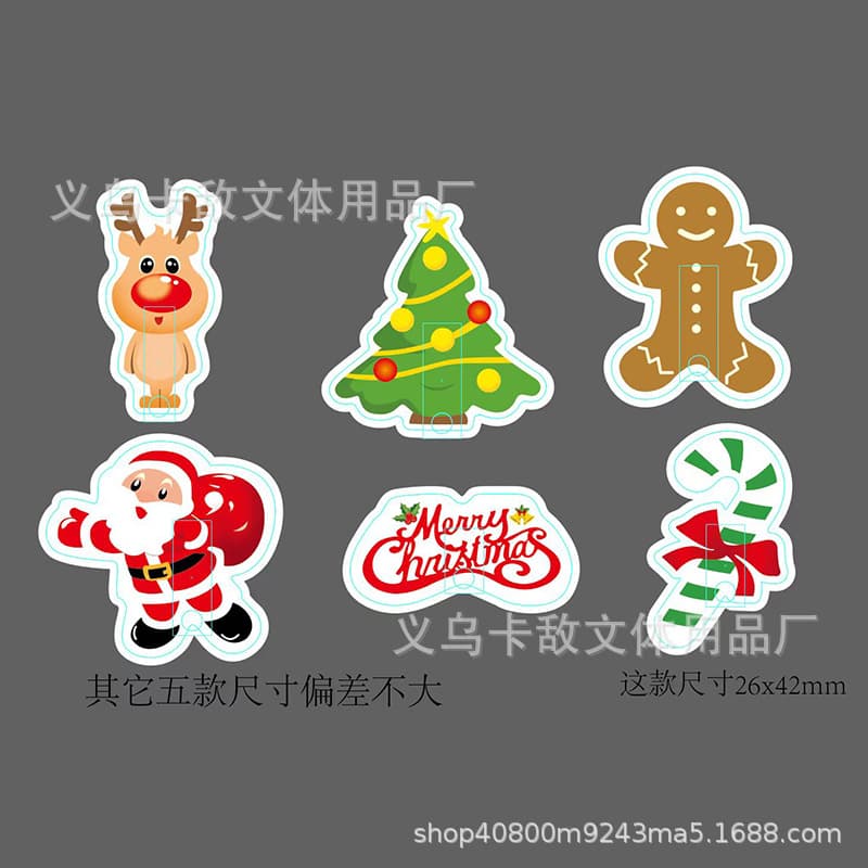 Santa Claus Cake Topper Christmas Baking Decoration Cake Insert Christmas Tree Pick 24 Pieces Double-Sided Printing