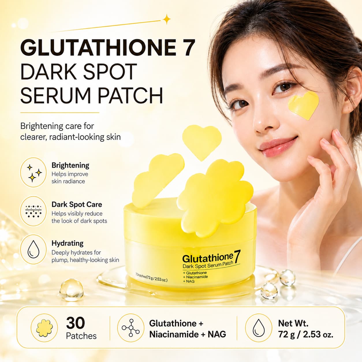 Glutathione Essence Patch Hydrating and Moisturizing Glutathione 7 Dark Spot Serum Patch