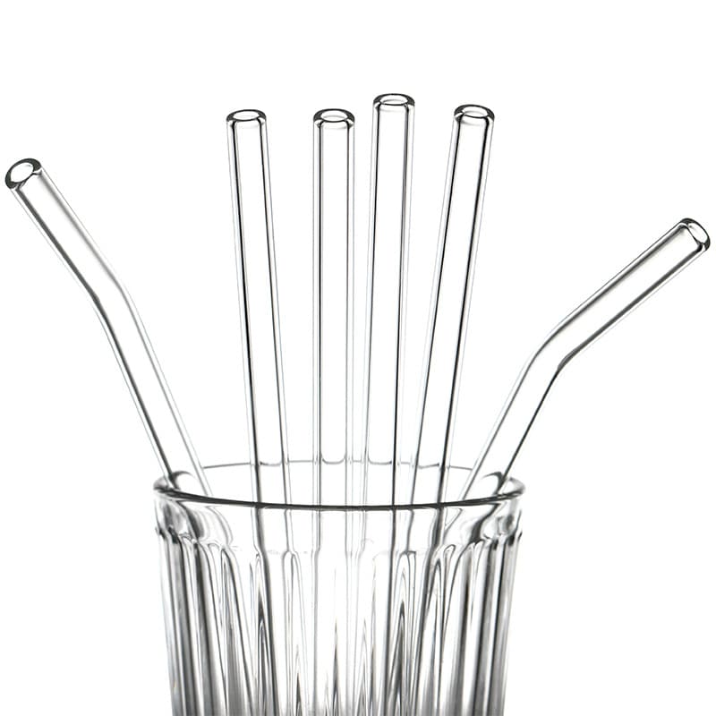 High Borosilicate Transparent Glass Straw Set, Heat-Resistant, Durable, Lipstick-Proof, Reusable, for Pregnant Women, Juice Drinking Tube, Easy to Clean