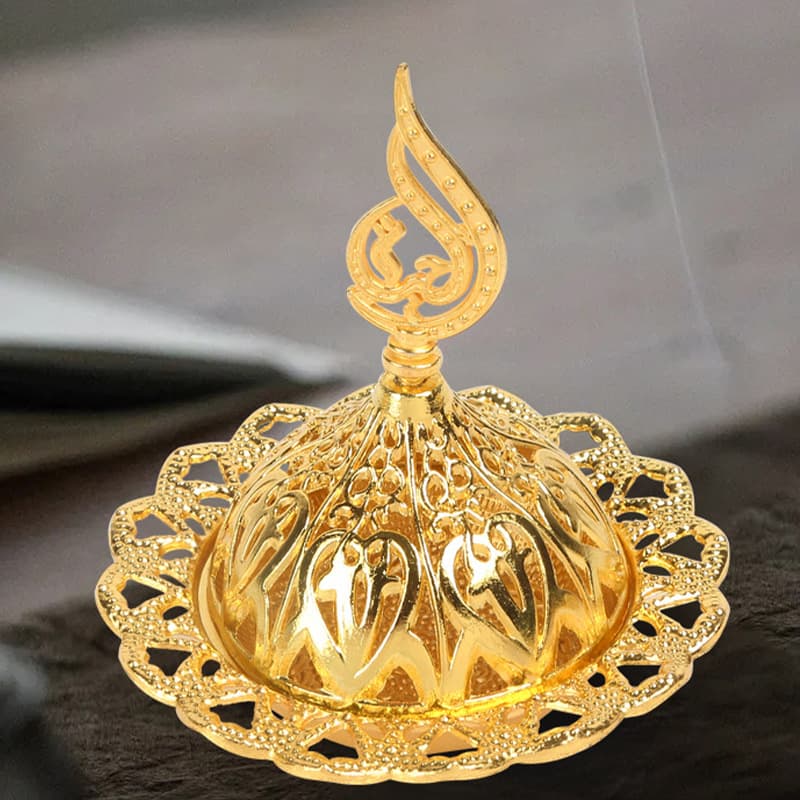 Cross-border Gold Hollow Arabic Incense Burner Custom Mini Portable Middle East Southeast Asia Metal Scent Burner Sandalwood