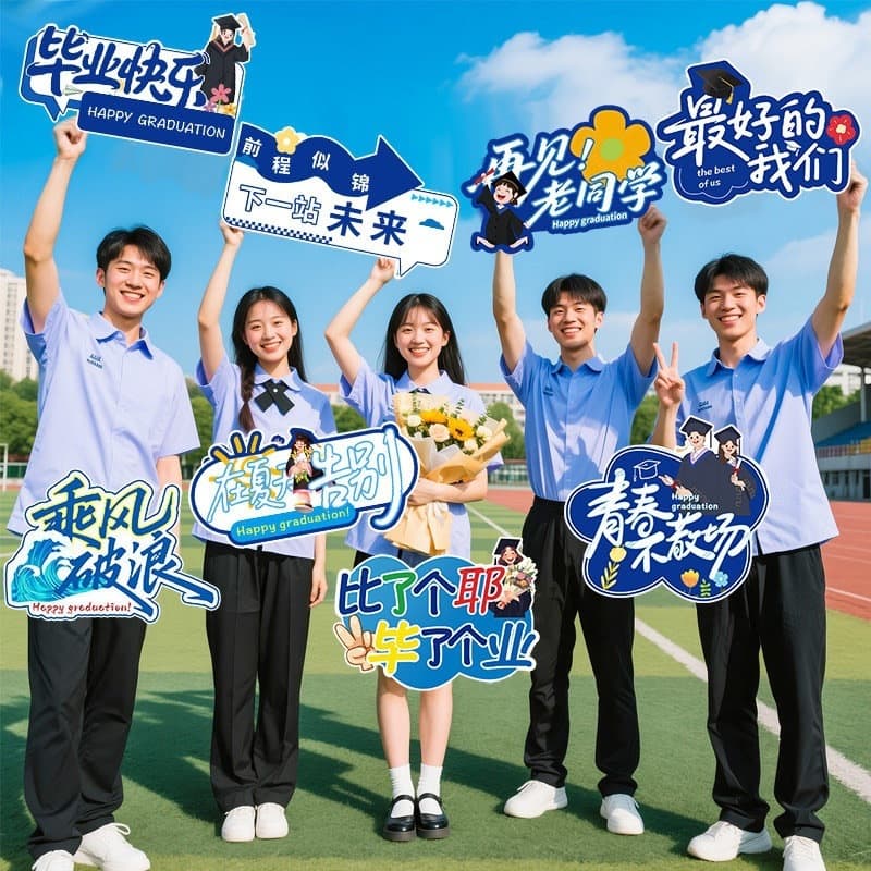 Sixth-Grade Graduation Ceremony Photo Props, KT Board Hand-Held Signs, Classroom Scene Decoration, and Atmosphere Setup