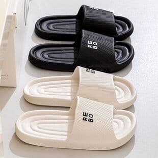 Summer Portable Hotel Home Bathroom Slippers for Women, Casual Anti-Slip Shower Slippers for Men