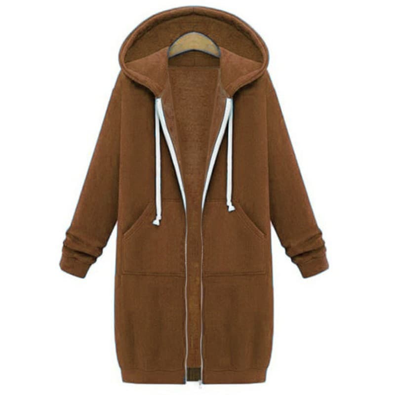 Order Style 2024 Foreign Trade Cross-border Amazon European and American Autumn/Winter Women's Mid-length Hooded Long Sleeve Sweatshirt Women's Winter